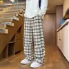 Otoño 2026 Nuevo de Moda Americana Cuadros Pana Deconstruido Talla Grande Pierna Ancha Casual Suelto Pantalones Largos