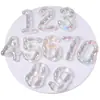 Ab Cadena Luminosa Transparente de Colores 0-9 Digital para Teléfono Móvil Llavero Colgante de Perlas Perlas Sueltas Accesorios de Resina DIY Joyería
