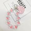 Llavero colgante de pulsera de amor creativo, llavero con letras de corazón de moda, accesorios de cuero transparentes, lindos accesorios para mochila escolar