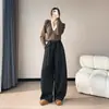 Calça pantalona relaxada estilo preguiçoso 2026 inverno nova cintura alta afina calça de moletom calça casual feminina plus veludo plus espessura