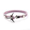 Moda europea y americana innovadora color Macron tejido Pulsera de ancla para hombres y mujeres avión cuerda de poliéster pulsera de moda