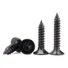 Tornillos Autorroscantes de Acero Inoxidable 304 con Cabeza Avellanada Ranura Torx Negro Oxidado Tornillos Autorroscantes de Cabeza Plana Ranura Torx Tornillos Autorroscantes Negro Mate