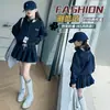 Traje de Primavera y Otoño para Niñas Transfronterizo 2026 Nueva Moda Estilo Coreano Niños Medianos y Grandes Estilo Escolar Conjunto de Sudadera con Capucha y Falda Plisada