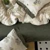 2026 Novo Conjunto de Quatro Peças Original de Linho Botonê Estampado Estilo Retrô de Alta Qualidade