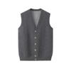 Chaleco para hombre 100% cachemira pura, chaleco exterior, tejido grueso de cuello en V, cárdigan de un solo botón, chaleco sin mangas