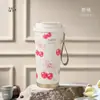 Taza Termo Modelo Nuevo 2026 para Niñas, Taza de Café con Doble Opción de Beber, Vaso de Agua de Gran Capacidad, Taza Portátil de Viaje con Popote, Taza de Cerámica