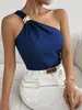 En Stock Camiseta sin Mangas para Mujer de Diseño Transfronterizo Inspirado en Estilo Europeo y Americano, Sin Mangas, Hombros Descubiertos, Corte Ajustado, Sexy, Camiseta sin Mangas de Nuevo Estilo