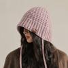 Diseño Original de Jungle Bill Gorro de Lana de Invierno para Mujer Gorro Tejido con Cordones Protección Cálida para los Oídos Gorro Apilable Transfronterizo