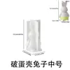 Molde de Coelho Fofo Quebra-Casca de Ovo de Páscoa, Coelho Sentado Difusor de Gesso para Aromaterapia Molde de Silicone para Vela