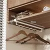Estante de almacenamiento para colgar ropa debajo del gabinete en balcón de casa, forma de U, sin taladro, estante para secar y colgar ropa interior y ropa, multifuncional para dormitorio