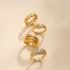 Anillo transfronterizo de oro de 18 quilates con circonita, temperamento, amor, irregular, liso, joyería, joyería de mano, Amazon