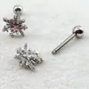 Piercing para la Lengua de Fuego Artificial Copo de Nieve Circonita Cobre Brillante Aleación de Titanio Acero de Titanio Estilo Francés Lujo Ligero Exquisito Moda Joyería para Piercings