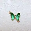 Colgante de Mariposa con Incrustaciones de Zirconia Dorada Recubierta de Cobre 18k Accesorios para Joyería DIY Pulsera Collar Material Hecho a Mano Doble Colgante Oblicuo Tamaño Pequeño