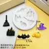 Chapéu de Fantasma Estéreo de Halloween Castelo de Múmia Abóbora Molde de Silicone Dividido Molde para Bolo de Pastelaria de Queijo