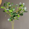 Película de Hoja de Planta Verde Simulada, Hoja de Orquídea, Hoja de Campana Japonesa, Hoja de Múltiples Pétalos, Accesorios para Arreglos Florales de Boda y Hogar Transfronterizos