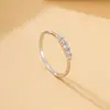 Anillo de Plata de Ley S925 Lujo Ligero Diamante Brillo Fino Gradiente, Versátil y Sencillo para el Trabajo, Brillo Deslumbrante