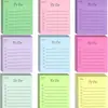 Notas adhesivas de colores fluorescentes transfronterizas al por mayor, blocs de notas para agenda multicolor desprendibles, notas de mensaje de oficina reutilizables con adhesivo fuerte