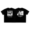 Verano Nuevo Erd Rico Segunda Generación Retrato Graffiti Casual Camiseta de Manga Corta para Hombre y Mujer Wdw Holgada Americana High Street Camiseta