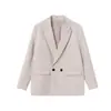 Comércio Exterior Europeu e Americano Roupas Femininas Aliexpress Ins Venda Quente Transfronteiriça Moda Casual Cor Sólida Botão Duplo Terno de Lapela Dupla