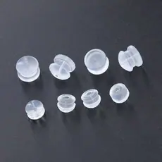 高档透明汉堡耳堵耳钉后塞耳钉塞耳帽耳托防滑耳逼硅胶堵头耳迫