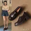 Mocasines retro de plataforma estilo británico, nueva colección otoño 2026, suela blanda, fáciles de usar, zapatos planos de suela gruesa, zapatos casuales para mujer