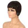 Amazon Pelucas Cabello Humano Real Moda Europea y Americana Pelo Corto Mujeres Transfronterizo Ebay Pelo Negro Africano Corto Peluca de Cabello Humano Real