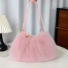 Bolsa Transversal de Pelúcia Transfronteiriça Bolsa de Ombro com Pelo Sintético de Guaxinim Estilo Ins Bolsa de Pelo Tendência Luxo Leve Tendência Estilo Ins