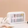Bolsa de Higiene Pessoal Portátil Transparente Fosca à Prova d'Água Espessa de Grande Capacidade Estilo Coreano Saco de Maquiagem à Prova de Poeira