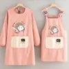 Delantal Impermeable de Dibujos Animados Uso Doméstico de Cocina Cubierta de Manga Limpiable Ropa para Mujer Puesto de Catering Ropa de Trabajo de Manga Larga Impresión de Logotipo