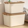 Caja de Almacenamiento Estilo Crema, Caja de Almacenamiento Gruesa de Gran Capacidad para Dormitorio de Estudiantes, Caja de Almacenamiento para Ropa del Hogar, Juguetes y Artículos Varios