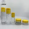 Em estoque 30g-120ml frasco pump a vácuo para loção cosmética frasco para creme kit de embalagem para produtos de cuidados com a pele frasco de vidro