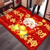 Tapete decorativo festivo de Ano Novo para o Ano do Carneiro, apresentando um tapete de banho de veludo cristal que é absorvente e de secagem rápida, perfeito para a entrada ou porta da frente.