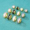 S925 Plata Esterlina Diamante Espaciadores Cuentas Anillo de Zirconia Accesorios con Cuentas Hecho a Mano DIY Pulsera de Perlas Collar Joyería