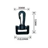 Ganchos giratórios de plástico para atacado para alças, bolsas e acessórios para animais de estimação, disponíveis em vários tamanhos de 15-50 mm, em estoque, ganchos para bolsa de cintura espessados