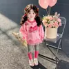Dulce y elegante nueva colección de otoño 2026 para niñas: un conjunto de dos piezas de moda que presenta una linda sudadera con temática de gato, perfecta para usar en otoño