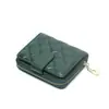 Billetera corta de piel de oveja cuero genuino multi-tarjeta portatarjetas lindo monedero monedero con cremallera tipo acordeón rombos billetera para mujer