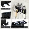 Estante Multifuncional para Secadora de Cabello para Baño, Organizador y Estante de Almacenamiento para Secadora de Cabello Montado en la Pared sin Taladro