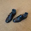 Mocasines de cuero versátiles de estilo británico con punta profunda para mujer, nueva colección otoño 2026, con cierre de velcro, diseño sin cordones y tacón medio, adecuados para ir al trabajo