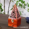 Caja de Incienso Roja de Estilo Chino en Madera, Quemador de Incienso Creativo de Pagoda de Madera, Caja de Incienso Piramidal, Caja de Incienso para el Hogar y para Dormir