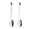 Cuchara de servir de acero inoxidable, alargada y engrosada, para uso en hotel y restaurante, cuchara de sopa grande con punta puntiaguda para servir comida en buffet