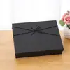 En stock caja de regalo rectangular negra tapa cielo y tierra caja de regalo de cumpleaños caja vacía con lazo caja de regalo al por mayor