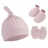 Novo Chapéu de Nó para Recém-Nascido Estilo Comércio Exterior com Proteção Facial Anti-Arranhões, Luvas, Coberturas para Pés e Tampa para Chupeta Chapéu de Bebê