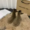 Botas Martin de suela gruesa para mujer, forro polar de invierno, 2022, nueva moda, botas finas de moda en internet, botas de jinete, botas cortas populares