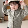 Pantalones de Pierna Ancha de Mezclilla con Forro de Felpa a Cuadros Volantes Estilo Coreano para Niños Pequeños Ropa de Abrigo Gruesa Cálida Retro Pantalones Largos