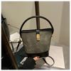 Bolso Retro Estilo Coreano para Mujer 2026 Nuevo Primavera y Verano Bolso Cubo Simple y Único Bolso Cruzado de Hombro de Nicho