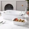 Conjunto de Assadeiras com Padrão de Pedra e Alças Duplas, Assadeira de Cerâmica para Vendas Transfronteiriças na Amazon, Prato de Arroz Assado com Queijo, Assar em Micro-ondas