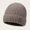 Chapéu de lã masculino inverno com mais veludo mais grosso chapéu de malha circunferência da cabeça grande adulto proteção para as orelhas quente proteção contra o frio chapéu de esqui para atividades ao ar livre