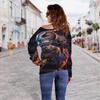 Suéter 3D transfronteiriço estampa de coruja novo europeu e americano vestuário feminino top feminino ombro de fora top feminino ombro oblíquo blusa de base feminina