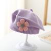 Chapéu Feminino de Bebê Outono e Inverno Chapéu de Bebê para Passeio no Outono Boina de Bebê Chapéu de Lã Lua Pequena Coreano 6 a 12 Meses
