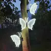 Nueva luz de mariposa luminosa para exteriores transfronteriza, luz colgante para árboles alimentada por energía solar para parques, iluminación de áreas escénicas, luz decorativa dinámica para césped